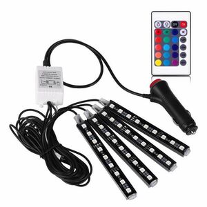 Benzi Led Auto Ambientale 9 Led 8 Culori Telecomanda imagine