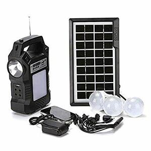 Pachet Solar Cu Lanterna, Radio FM, MP3, USB, Slot MicroSD imagine