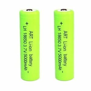 Set 2 Acumulatori VERZI Li-Ion tip 18650 , 5000mAh, 3.7V, terminal cu varf imagine