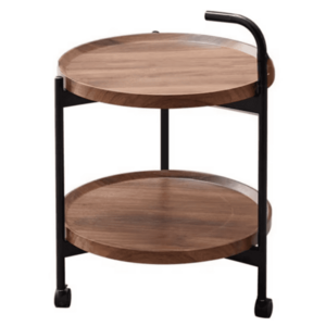 Masa rotunda de cafea pentru living cu roti design nordic 40 x 40 x 65cm imagine