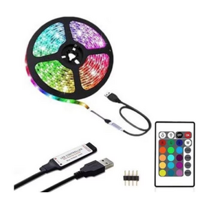 Kit Banda Led RGB cu USB lungime 2M telecomanda pentru TV PC Auto Casa Iluminat decorativ Q DT20 imagine