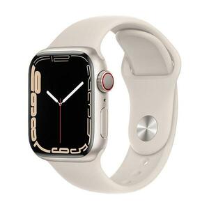 Apple Watch Series 7 2021, GPS + Cellular, Aluminium 45mm N/A Starlight Excelent imagine