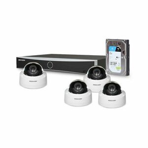 Sistem supraveghere IP interior basic Hikvision 4INTIR30-4MP-V2-HDD, 4 camere, 4 MP, IR 30 m, 2.8 mm, PoE, HDD 1 TB imagine