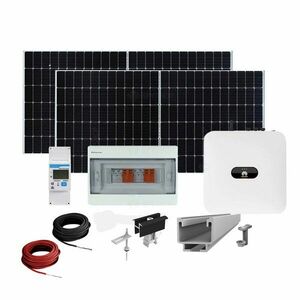 Sistem fotovoltaic complet 5 kW, invertor monofazat Hibrid WiFi si 12 panouri Canadian Solar, 120 celule, 460 W, pe structura de metal imagine