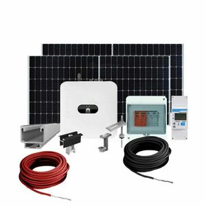 Sistem fotovoltaic complet 3 kW, invertor monofazat Hibrid si 7 panouri Canadian Solar, 120 celule, 460 W, pe structura de metal imagine