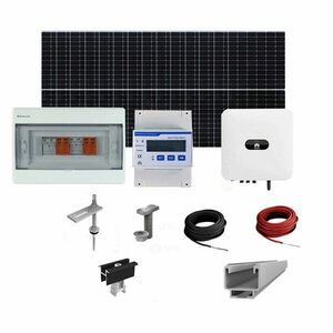 Sistem fotovoltaic complet 6 kW, invertor monofazat Hibrid WiFi si 14 panouri Canadian Solar, 120 celule, 460 W, pe structura de metal imagine