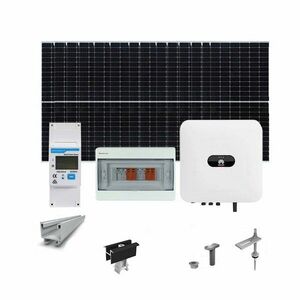 Sistem fotovoltaic 5 kW, invertor monofazat Hibrid WiFi si 12 panouri Canadian Solar, 120 celule, 460 W, pe structura de metal imagine