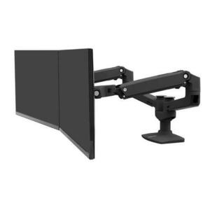 Suport monitor pentru birou Ergotron LX Dual Side-by-Side 45-245-224, Rotire 360, 18.1kg (Negru) imagine