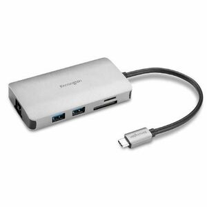 Docking Station Kensington K33820WW, USB Type-C, HDMI 4K, 3x USB 3.2, Cititor card, Ethernet (Argintiu) imagine