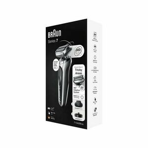 Aparat de ras cu accesorii pentru barbati, Braun, Baterie Li-ion incorporata, Umed/Uscat, Lavabil (Gri) imagine