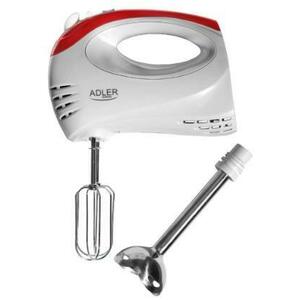 Mixer de mana Adler AD 4212, 300 W, 5 viteze, Turbo (Alb/rosu) imagine