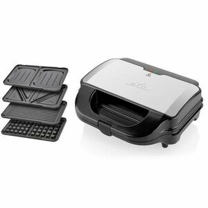 Aparat pentru sandwichmaker, Eta, diverse tave interchimbabile, Negru/Argintiu imagine