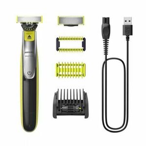 Aparat de ras Philips OneBlade 360 Face Body QP2834/20, 4 accesorii, Negru/Verde imagine