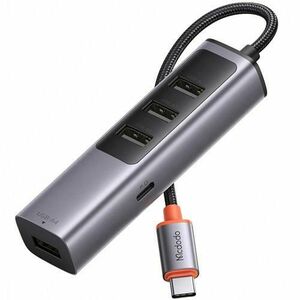 Adaptor Mcdodo, Splitter USB, 1 x USB-C + 4x USB-A 3.0 5Gbps, HUB 100W, Gri imagine