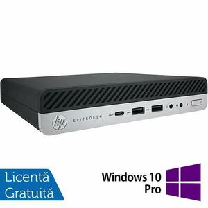 Calculator Sistem PC Refurbished HP EliteDesk 800 G5 Mini PC, Intel Core i5-9500 3.00-4.40GHz, 8GB DDR4, 256GB SSD + Windows 10 Pro imagine