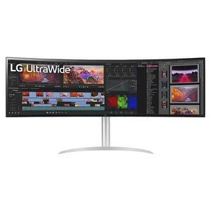 Monitor IPS LED LG 49inch 49BQ95C-W, Dual QHD (5120 x 1440), HDMI, DisplayPort, Ecran curbat, Boxe (Alb/Argintiu) imagine