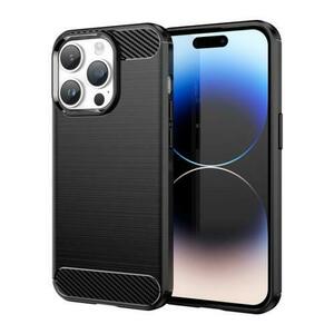 Husa Lemontti Carbon Case Flexible compatibila cu iPhone 14 Pro, Negru imagine