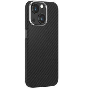 Husa Devia Ultra-Thin Carbon Fiber Magnetic compatibila cu iPhone 15 Plus, Negru imagine