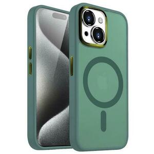 Husa Lemontti Guardian Magsafe compatibila cu iPhone 15, Transparent/ Verde imagine