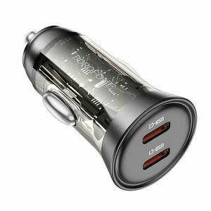 Incarcator Auto Borofone BZ26B Discovery, 45W, 3A, 2 x USB-C, Negru imagine