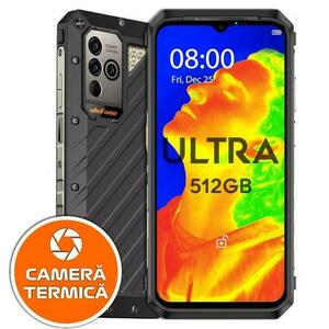 Telefon Mobil Ulefone Power Armor 18T Ultra, Procesor Mediatek Dimensity 7050 Octa-Core, IPS LCD 6.58inch, 12GB RAM, 512GB Flash, Camera Tripla 108 + 5 + 5 MP, Wi-Fi, 5G, Dual Sim, Android (Negru) imagine