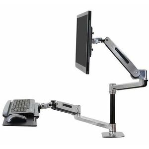 Suport de birou pentru monitor Ergotron WorkFit-LX, pana la 42inch, 11.3 kg, Pivot (Argintiu) imagine