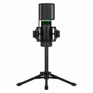 Microfon Streamplify, MIC RGB, USB-A, Negru, cu Tripod imagine