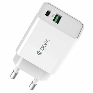 Incarcator Retea DEVIA RLC-389, 30W, 3A, 1 x USB-A - 1 x USB-C, Alb imagine