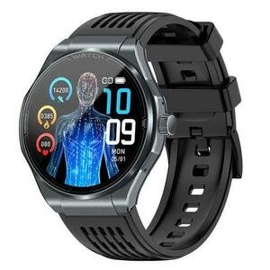 Smartwatch iSEN JA03, Ecran AMOLED HD 1.43inch, Glicemie, Apel Bluetooth, Apel SOS, Asistenta vocala, Nivel radiatii, EKG, Acid uric, Lipide sange, Masa (Gri) imagine