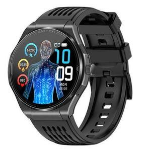 Smartwatch iSEN JA03, Ecran AMOLED HD 1.43inch, Glicemie, Apel Bluetooth, Apel SOS, Asistenta vocala, Nivel radiatii, EKG, Acid uric, Lipide sange, Masa (Negru) imagine