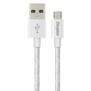 Cablu de date Energizer C13UBMCGWH4, Metallic/Textil, microUSB, 1.2m (Alb) imagine