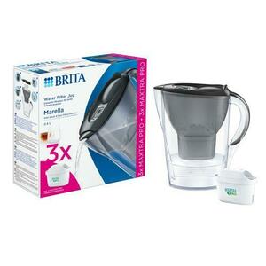 Starter pack BRITA Marella 2.4 L + 3 filtre Maxtra PRO (Gri) imagine