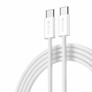 Cablu Date si Incarcare USB-C - USB-C DEVIA EC325, 60W, 1m, Alb imagine