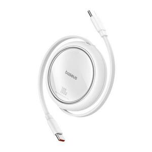 Cablu Baseus Free2Draw Mini, Retractabil, USB-C la USB-C, 100W, 1m (Alb) imagine