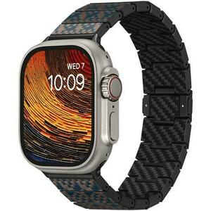 Curea Pitaka Dreamland ChromaCarbon, pentru Apple Watch seriile 1 - 9 / SE / Ultra, Stairs (Negru) imagine