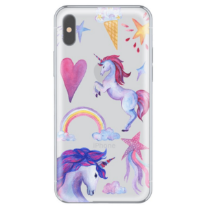 Protectie Spate Lemontti Art Unicorn LMSAIPHXM31 pentru iPhone X (Multicolor) imagine