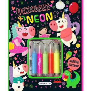 Carte interactiva Unicorni neon imagine