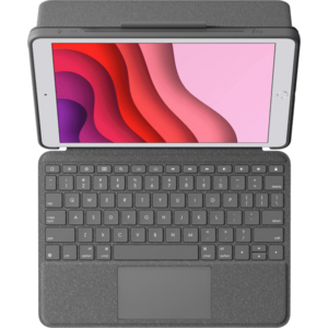 Husa Book Cover cu tastatura Logitech 920-009629 pentru iPad 10.2inch (gen.7), Layout UK (Gri) imagine