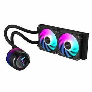 Cooler PCU Gigabyte Aorus Waterforce X II 240, iluminare ARGB, 2x 120mm, 2400 rpm, PWM (Negru) imagine