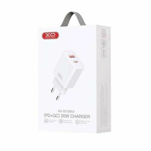 Incarcator Retea XO Design CE12, 20W, 1.67A, 1 x USB-A - 1 x USB-C, Alb imagine