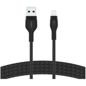 Cablu de date Belkin BOOST CHARGE PRO Flex USB-A catre LTG, Silicon impletit, 2M, Negru imagine