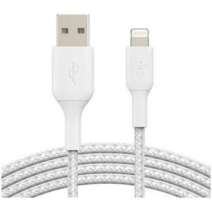 Cablu Belkin BOOST CHARGE USB-A catre Lightning, impletit, 1M, Alb imagine