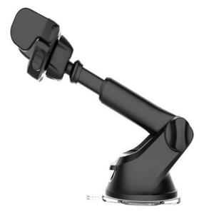 Suport telefon auto TnB, Carbon, brat telescopic, rotativ 360°, poate fi atasat la bord si parbriz, pentru dispozitive de pana la 7inch, Negru imagine