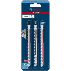 Set de 3 panze de fierastrau vertical Bosch Expert Fiber Plaster T 341 HM 2608900564, 4.3 spatiere dinti, 132 mm lungime imagine