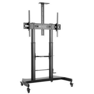 Stand Mobil Techly ICA-TR36, raft multimedia, 60inch-100inch, 100 kg (Negru) imagine