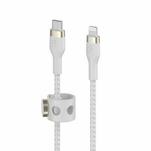 Cablu de date Belkin CAA011bt1MWH, BOOST CHARGE PRO, Flex, USB-C - LTG, 1 m (Alb) imagine