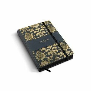 Agenda Castelli Black Gold, 13x21 cm, 240 pagini, hartie ivory 80 g/mp, dictando, Baroque Gold imagine