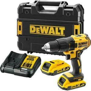 Set masina de gaurit cu baterii si accesorii incluse Dewalt DCD777D2T-QW, 18V, 2 Baterii x 2Ah, Diametru mandrina foraj 13 mm, Cuplu 65 Nm, Viteza rotatie 1750 (Negru/Galben) imagine