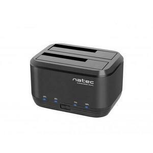 Rack HDD Natec NSD-0955, Cu LED, Pentru 2.5 inch si 3.5 inch, USB 3.0 (Negru/Alb) imagine