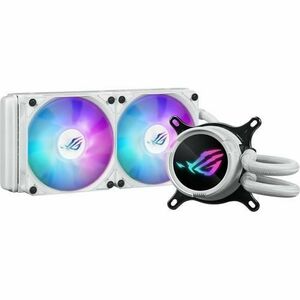 Cooler CPU ASUS ROG STRIX LC III 240, iluminare ARGB, 2x120 mm, 2200 rpm, PWM (Alb) imagine